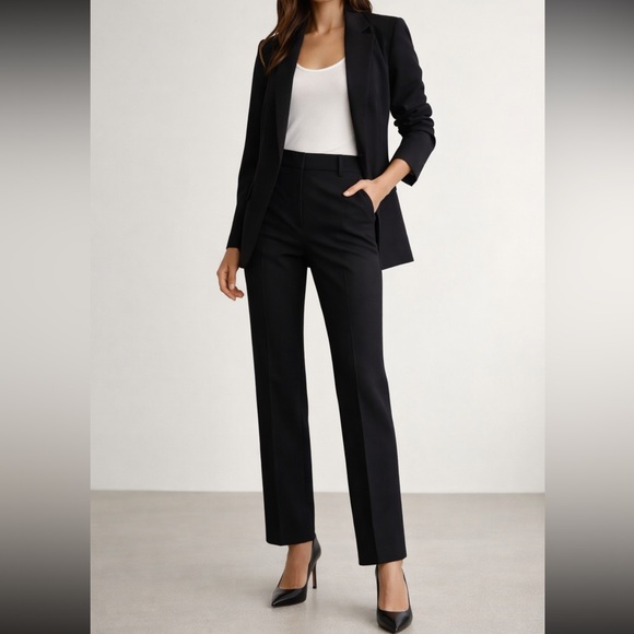Babaton Pants - Babaton Atelier Black Tailored Trousers Size 8 High Rise Straight Leg Work Pants